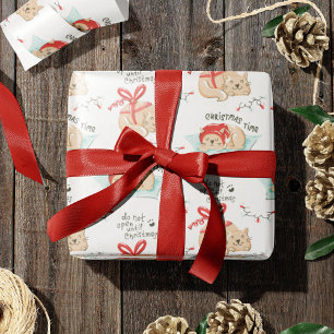 Cute Christmas Kitty Cat Pattern Wrapping Paper