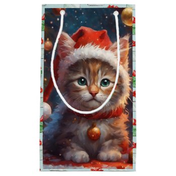 Cute Christmas Kitty Gift Bag by golden_oldies at Zazzle