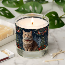 Cute Christmas kitty winter holiday greenery 