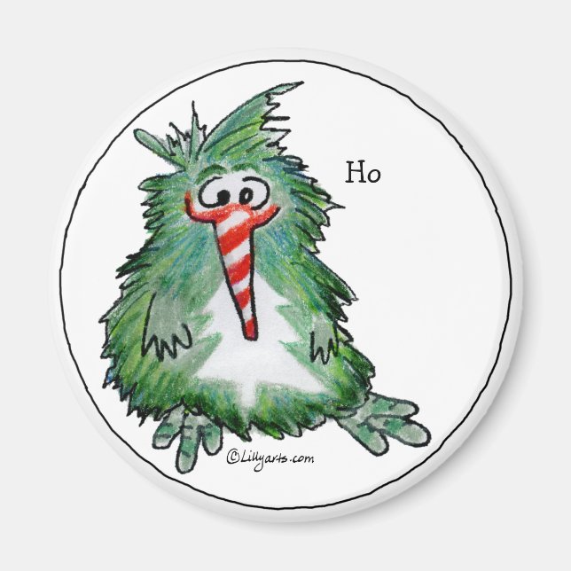 Cute Christmas Kiwi Cartoon Magnet (Front)