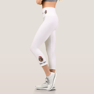 Cute Christmas Kiwi, custom Capri Leggings