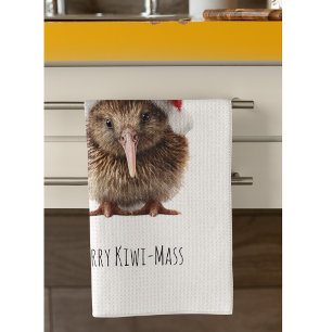 Cute Christmas Kiwi, custom Kitchen Towel