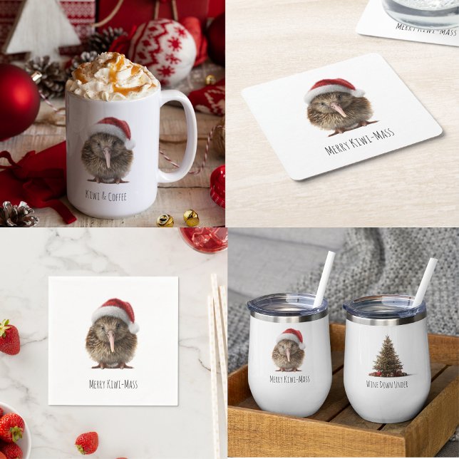 Cute Christmas Kiwi, custom Paper Plates (Creator Uploaded)