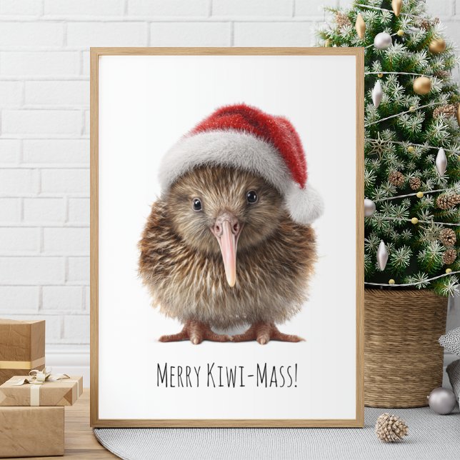 Cute Christmas Kiwi, custom Poster (Creator Uploaded)