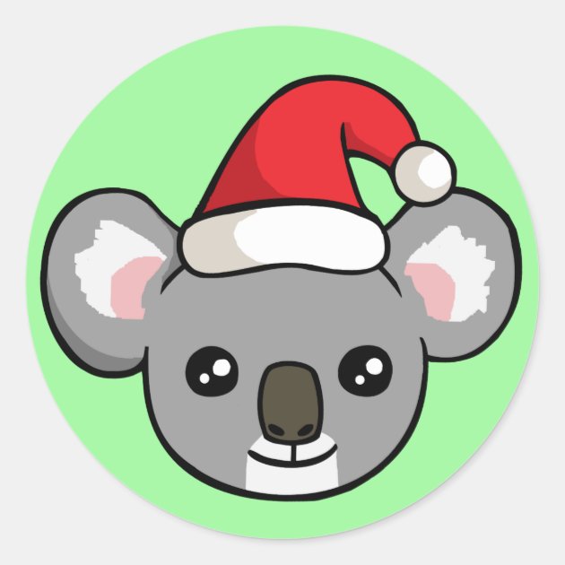 Cute Christmas Koala in Santa Hat 