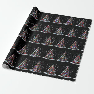 Cute Christmas Library Tree Xmas Trees Wrapping Paper