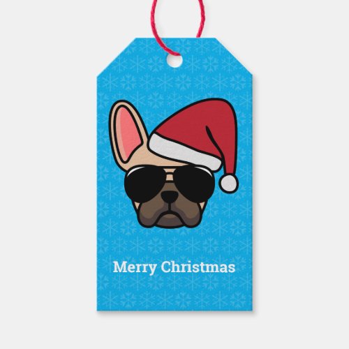 Cute Christmas Light Fawn French Bulldog Gift Tags