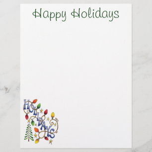 Cute Christmas, Lights and Stars with Holiday Text