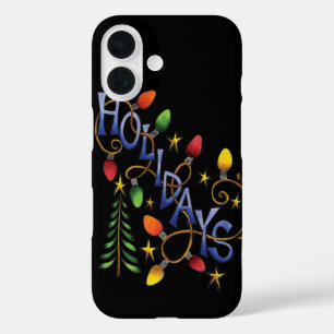 Cute Christmas, Lights and Stars with Holiday Text iPhone 16 Case