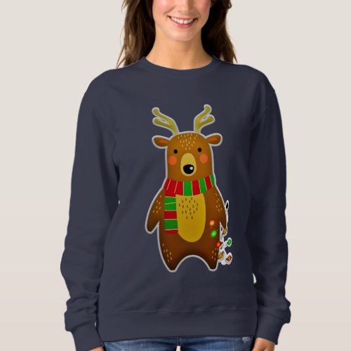 Cute Christmas Lights Reindeer Sweatshirt