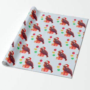 Cute Christmas Little Bird Wrapping Paper
