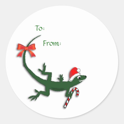 Cute Christmas Lizard Gift Label Stickers