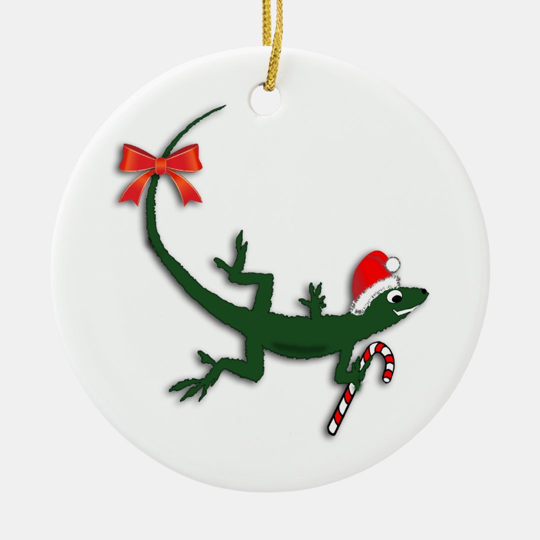 Cute Christmas Lizard Holiday Ornament Zazzle