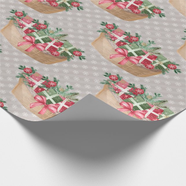 Cute Christmas Llama Wrapping Paper (Corner)