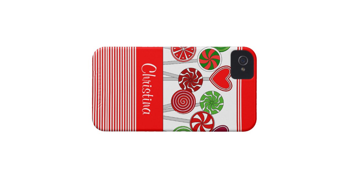 Cute Christmas Lollipops iPhone 4/4S Case | Zazzle