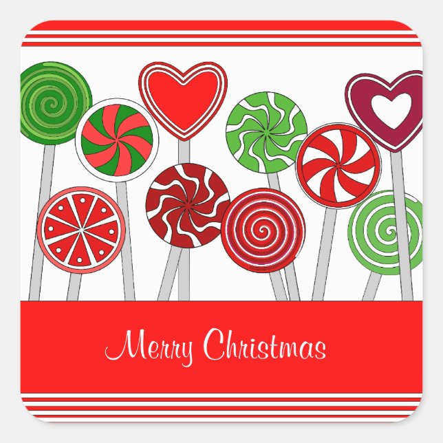 Cute Christmas Lollipops Sticker (Front)