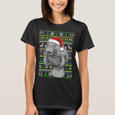 Cute Christmas Manatee Shirt, Manatee Ugly Xmas Sw T-Shirt