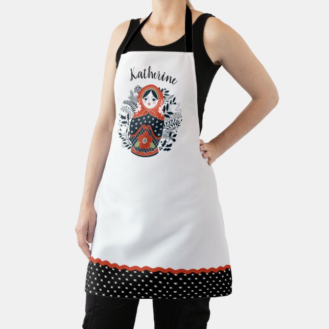 Cute Christmas Matryoshka Nesting Doll Apron (Insitu)