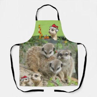 Cute Christmas Meerkats Apron