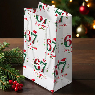 Cute Christmas Meme Six Seven 67 6 7 Holiday Small Gift Bag