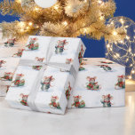 Cute Christmas Mice In Snowflakes Wrapping Paper<br><div class="desc">Watercolor Christmas mice in snowflakes</div>