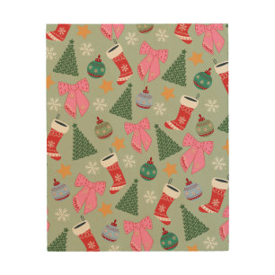 Cute Christmas Mint Green Wood Wall Art