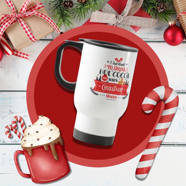 Cute Christmas Modern Holiday  Travel Mug (Creator Uploaded)