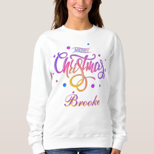 Cute Christmas Monogrammed Family Custom With Name Sweatshirt (Front)