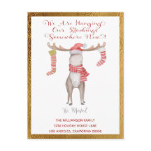 Cute Christmas Moose We've Moved Holiday Moving