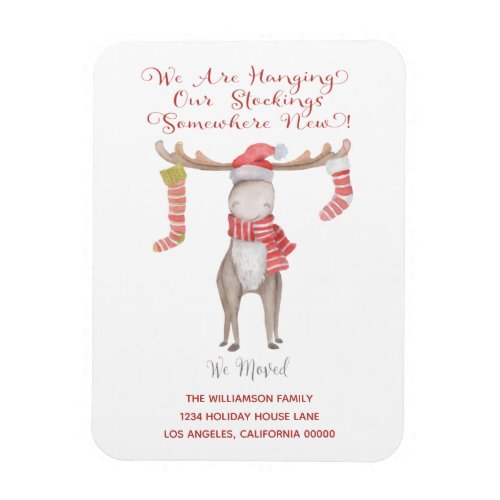 Cute Christmas Moose Weve Moved Holiday Moving  Magnet