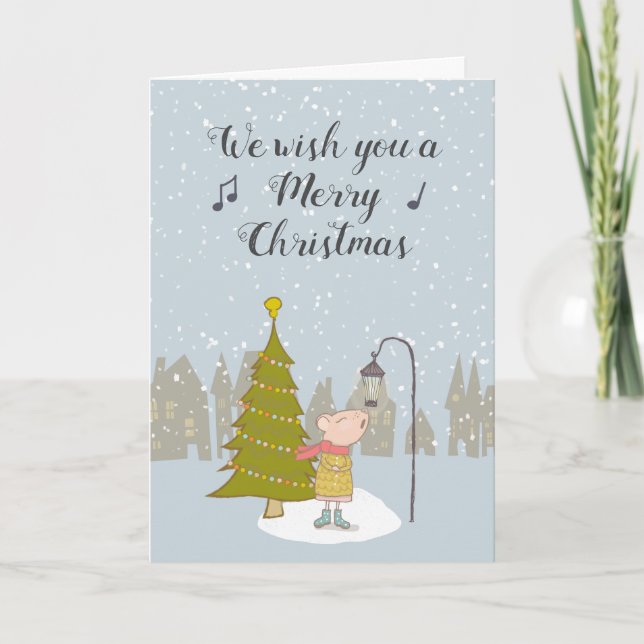 Cute Christmas Mouse Card (Front)