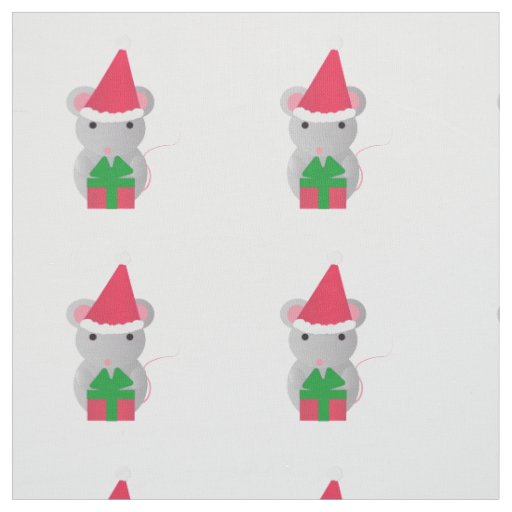 Cute Christmas Mouse Fabric