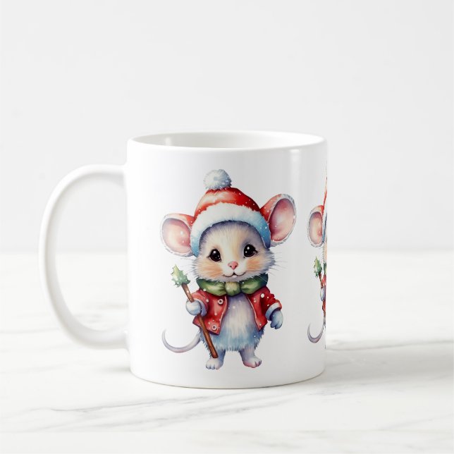Cute Christmas Mouse Mug (Left)