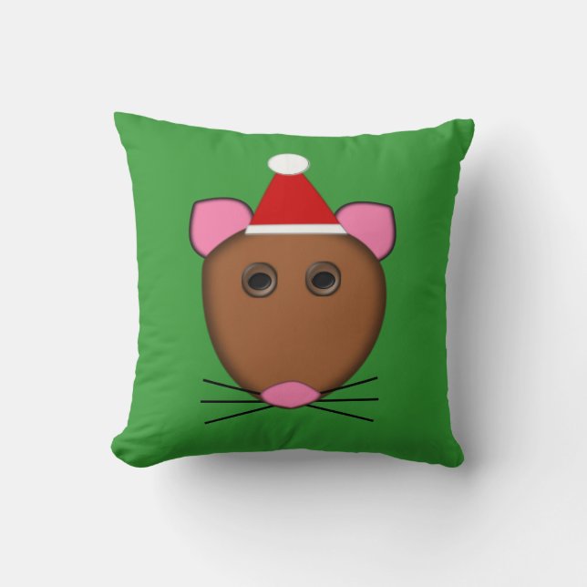 Cute Christmas Mouse Pillow (Front)