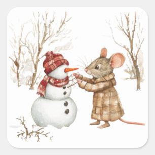 Cute Christmas Mouse Stickers