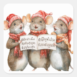 Cute Christmas Mouse Stickers