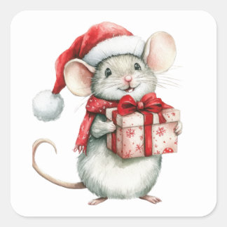 Cute Christmas Mouse Stickers