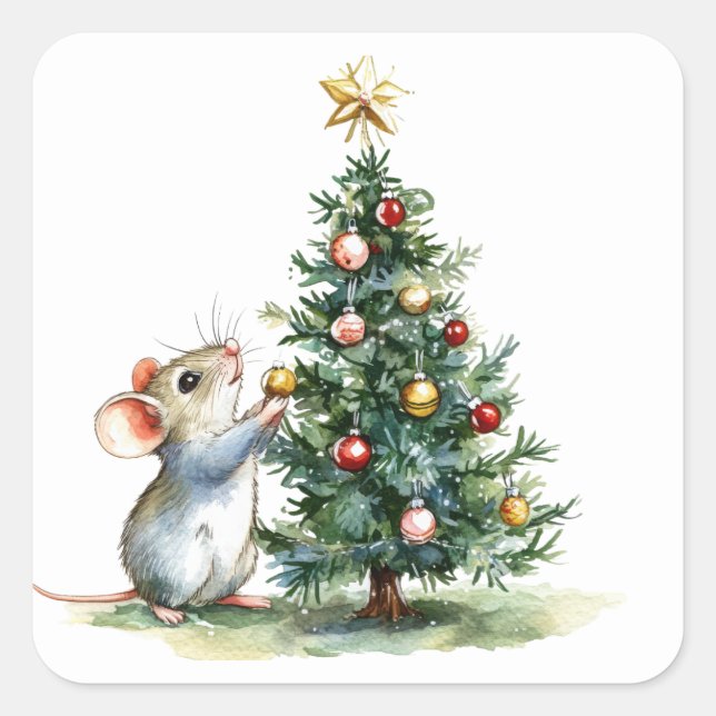 Cute Christmas Mouse Stickers (Front)
