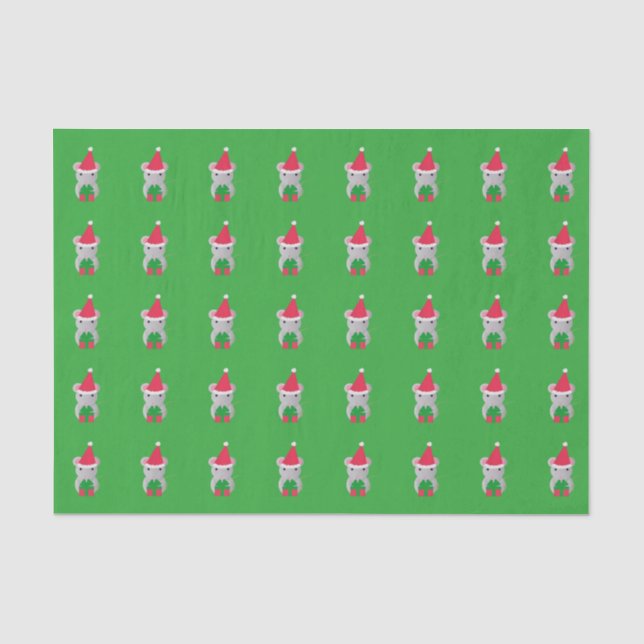 Cute Christmas Mouse Tissue Paper (Front)