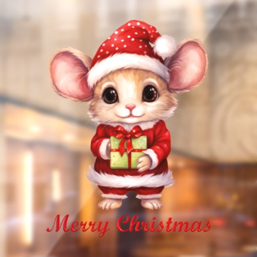 Cute Christmas Mouse Window Cling