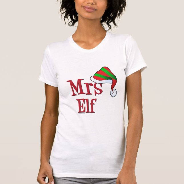 CUTE Christmas Mrs Elf Family T-Shirt (Front)