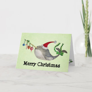 Cute Christmas Narwhal Holiday Card