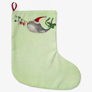 Cute Christmas Narwhal Large Christmas Stocking