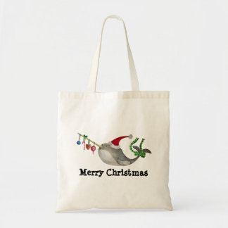 Cute Christmas Narwhal Tote Bag