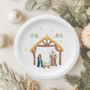 Cute Christmas Nativity Paper Plates