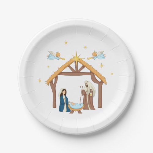 Cute Christmas Nativity Paper Plates