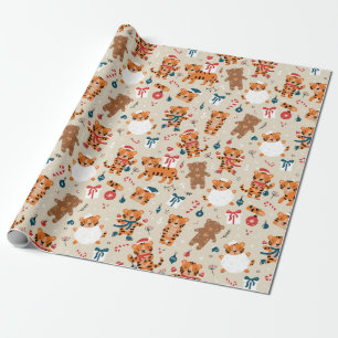 Cute Christmas/New Year Tiger Wrapping Paper