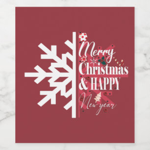 Cute Christmas new year Wine Label