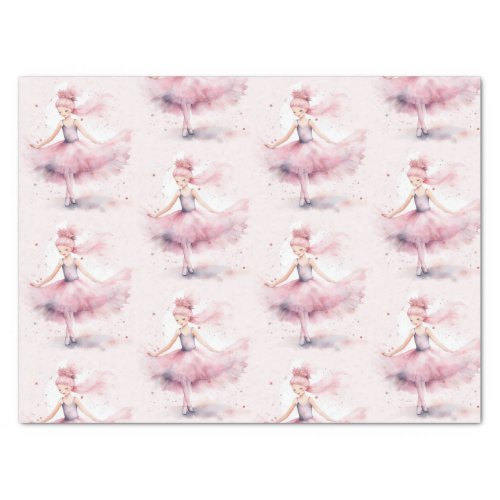 Cute Christmas nutcracker ballerina watercolor  Tissue Paper