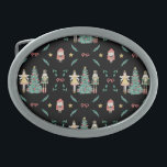 Cute Christmas Nutcracker on a Black Background  Belt Buckle<br><div class="desc">This belt buckle rocks the enchanting Christmas Nutcracker Soldiers, Christmas trees & Fairies on a Black Background design. It’s a chill and cool accessory, adding that holiday magic to your look without even trying. If you dig celebrating the holiday vibe with style, this belt buckle is your jam. Get into...</div>